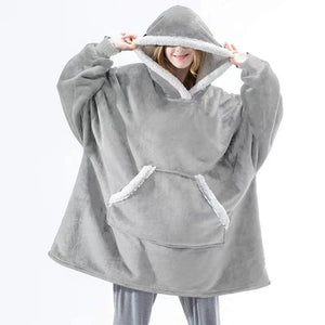 hoodie XXL sherpa fleece taille unique porté en situation, confort et chaleur au quotidien