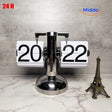 horloge flip vintage à mouvement quartz 24 heures, coloris blanc, vue principale