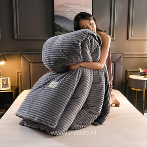 housse de couette velours polaire coloris gris, douce et chaude pour nuits froides