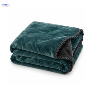 Housse de couette en peluche Bleu pétrole | Gris foncé