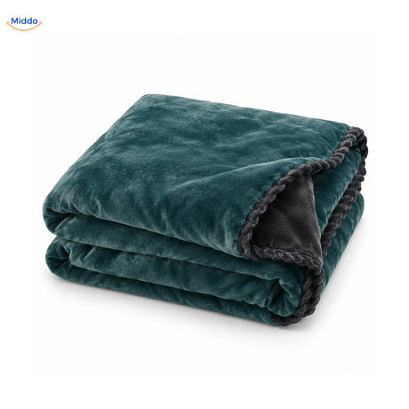 Housse de couette en peluche Bleu pétrole | Gris foncé