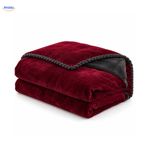 Housse de couette en peluche Bordeaux | Gris foncé