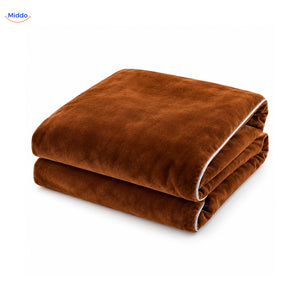 Housse de couette en peluche Brun café