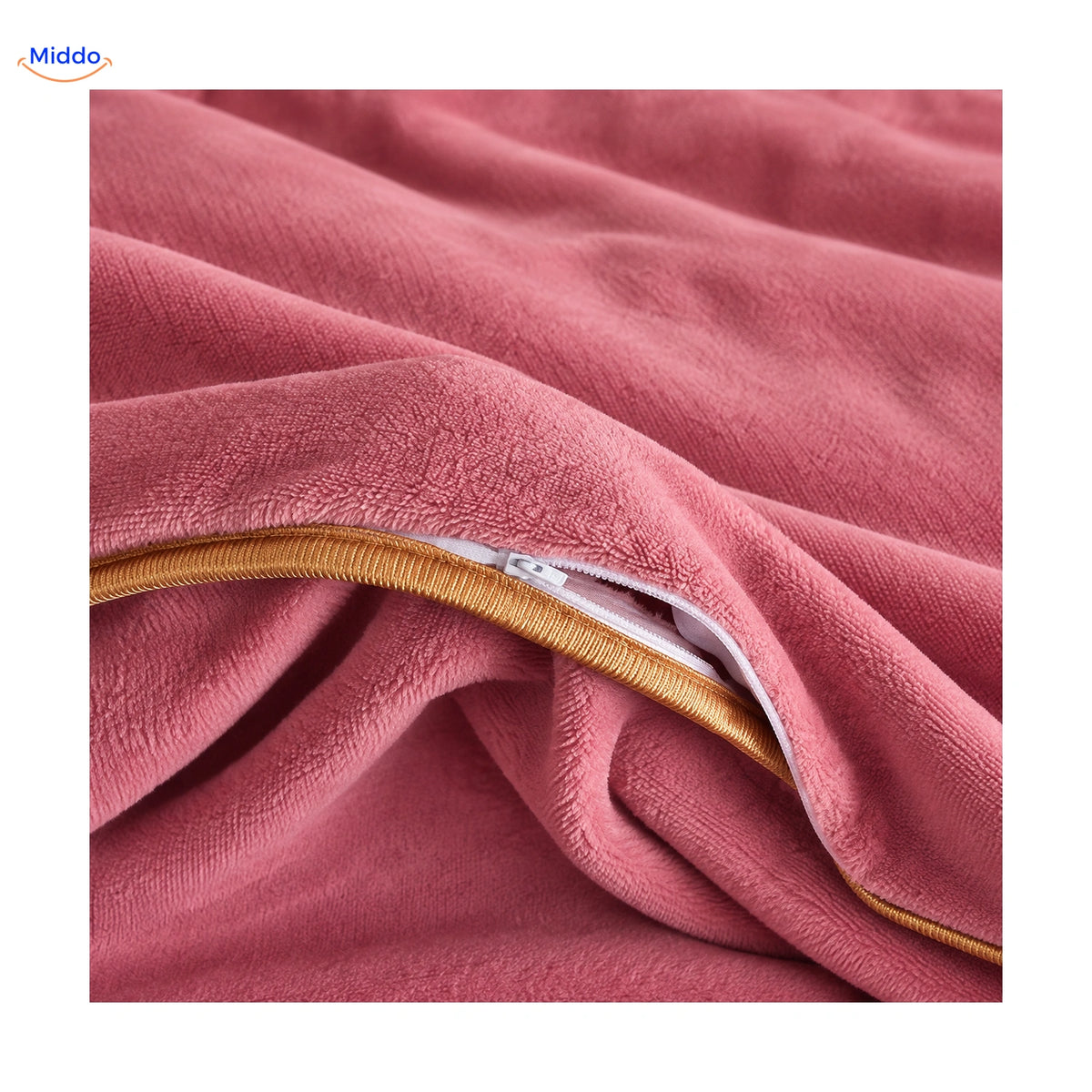Housse de couette en peluche : tissu et fermeture zippée