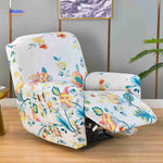 housse extensible blanche avec imprimé floral multicolore pour fauteuil relax
