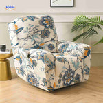housse de fauteuil relax crème à imprimé floral, coupe extensible ajustée