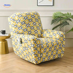 housse de fauteuil relax avec imprimé aztèque jaune et gris, coupe extensible