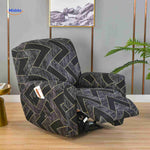 housse de fauteuil relax noire avec chevrons dorés, aspect luxueux et élégant