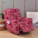 housse de fauteuil relax rouge avec motif baroque classique, style élégant