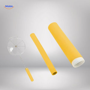 housse de manche en silicone jaune antidérapante pour casserole ou poêle