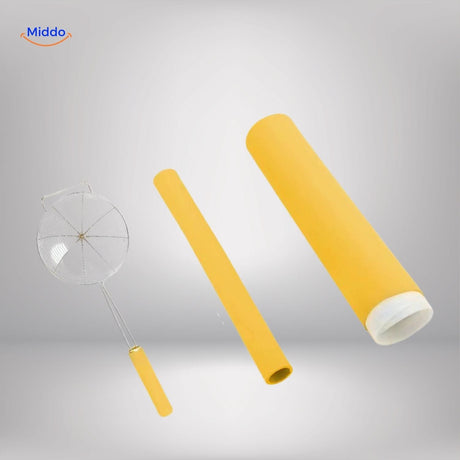 housse de manche en silicone jaune antidérapante pour casserole ou poêle