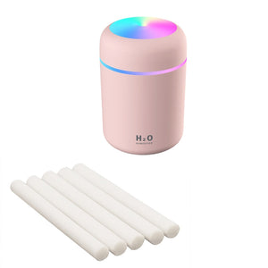 humidificateur magic air coloris gris avec cotons de rechange inclus, ambiance apaisante et éclairage LED