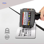 imprimante numerique portable en action avec rotation a 360 degres sur surface courbe