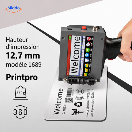 imprimante portable numerique utilisee pour imprimer sur une boite en carton