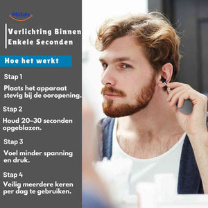 instructions d'utilisation en 4 étapes simples de l'appareil de soulagement auriculaire