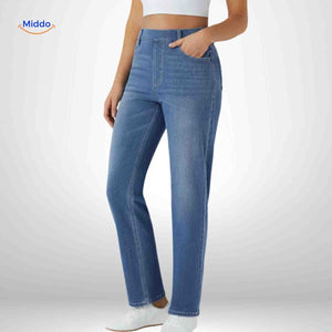 jean slim femme bleu clair stretch, tissu souple et respirant pour un port confortable toute la journée