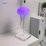 jellyglow lamp blauwe sfeerlamp met kwaldesign op bureau www.middo.nl