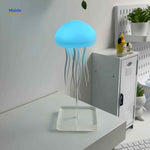jellyglow lamp paarse kwal nachtlamp op bureau www.middo.nl