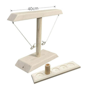 jeu de lancer d'anneaux en bois 40 cm coloris blanc, vue produit