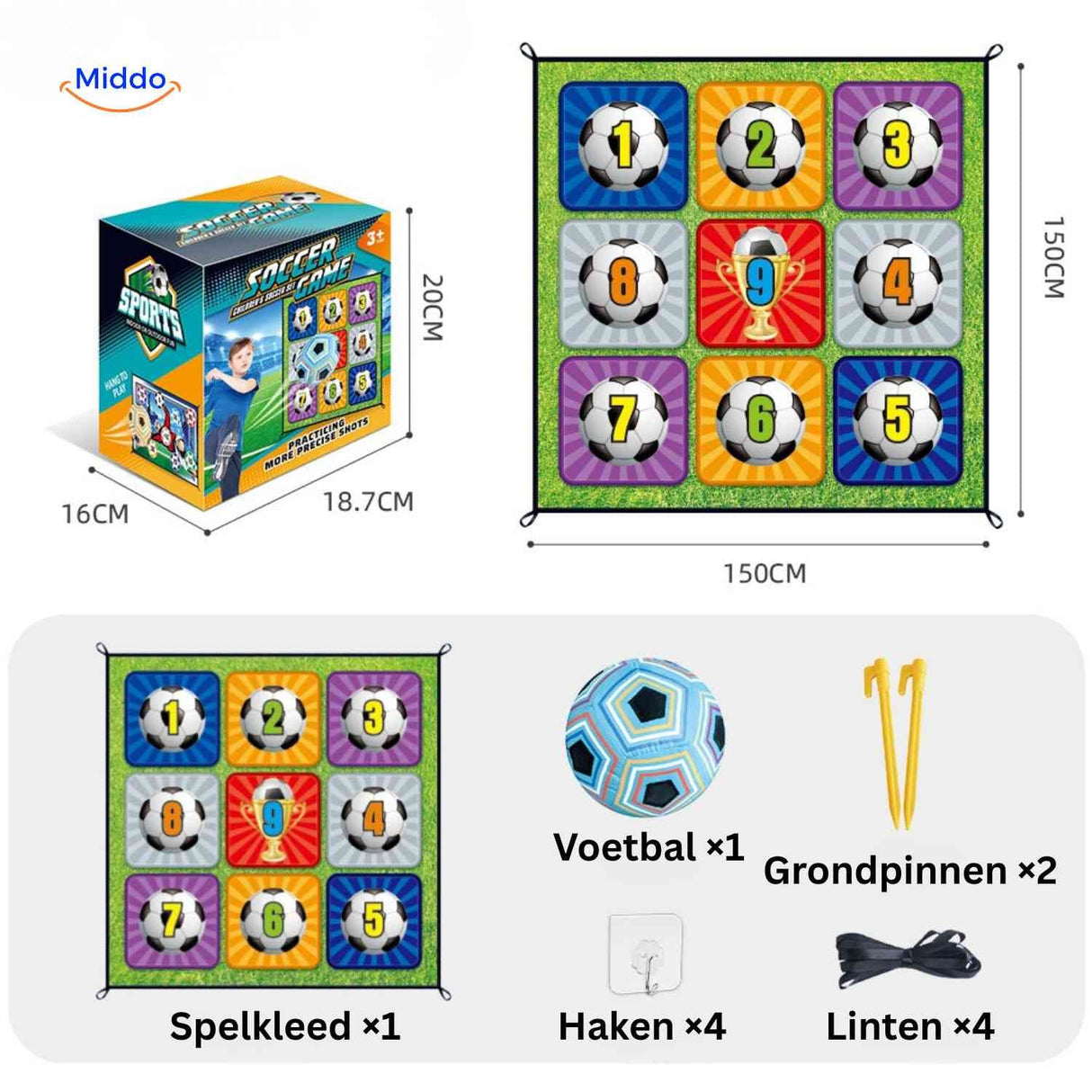 jeu de football numéroté avec filet cible pour enfants