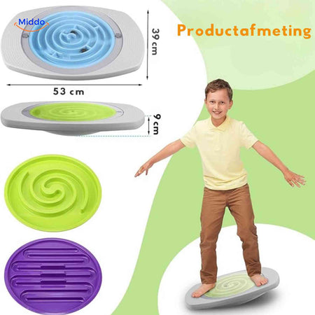 dimensions du jeu d'equilibre balancio avec plateau et disques labyrinthe remplacables
