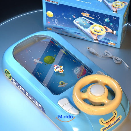 jeu de volant simulation vaisseau spatial pour enfants coloris bleu avec emballage