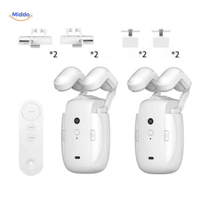 kit complet duo de moteurs de rideau avec accessoires pour rails U, I et romains