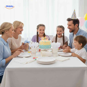 kit vaisselle fête anniversaire avec décoration de table et couverts complets