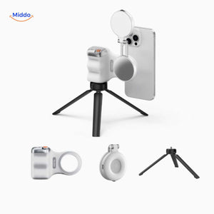 kit complet avec ring led, trépied et pièces modulaires pour composer le setup photo idéal