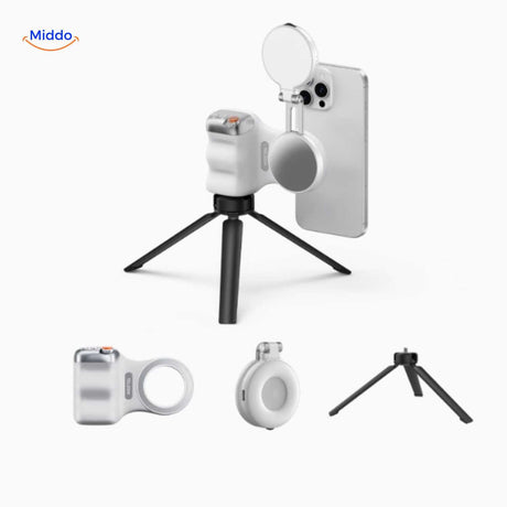 kit complet avec ring led, trépied et pièces modulaires pour composer le setup photo idéal