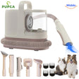kit de toilettage pour animaux avec aspirateur et 9 accessoires inclus, vue d'ensemble complète