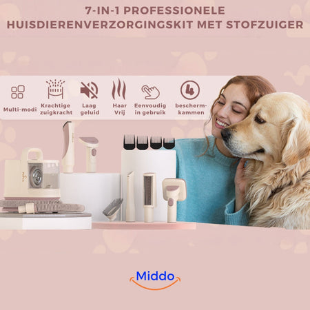 kit de toilettage professionnel pour animaux avec aspirateur puissant et ensemble d'accessoires complets