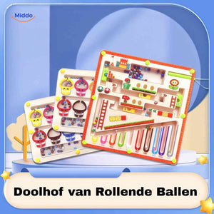 labyrinthe en bois avec billes roulantes colorées, jeu de puzzle éducatif pour enfants