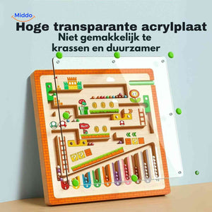 labyrinthe magnétique en bois avec plaque acrylique transparente, construction solide et durable