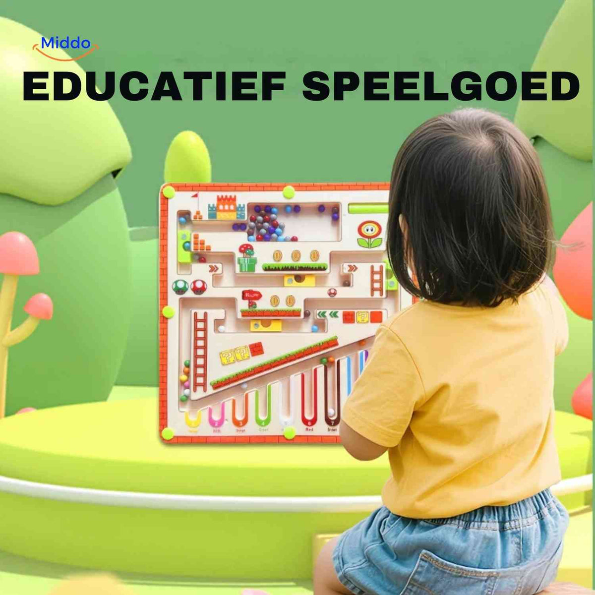 jeu de labyrinthe magnétique avec billes colorées, jouet éducatif en bois pour enfants