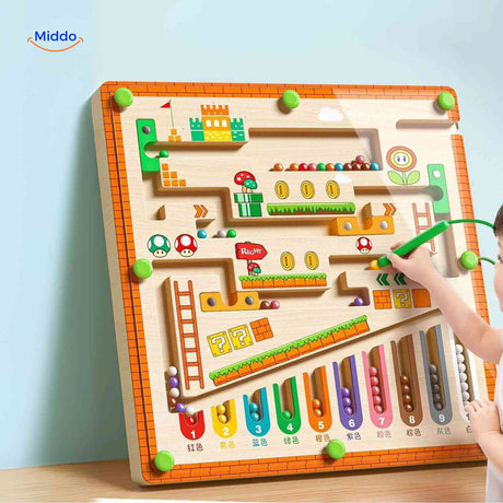 labyrinthe magnétique en bois pour l'éveil et le développement global de l'enfant