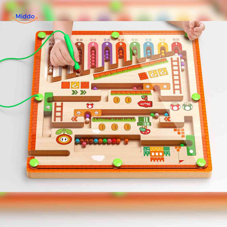 labyrinthe magnétique en bois, jeu d'apprentissage éducatif pour les enfants en bas âge