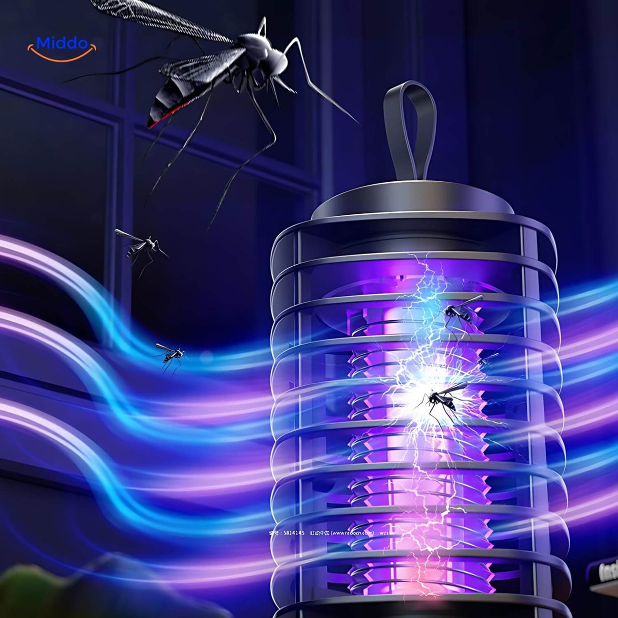 lampe anti-moustiques UV en utilisation, élimine efficacement les insectes nuisibles