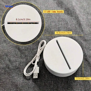 base LED ronde de la lampe de bureau avec câble USB et indications des dimensions