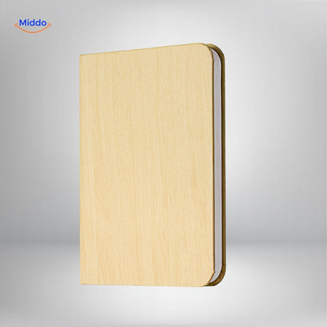 lampe de bureau led avec finition bois clair, ambiance douce et naturelle