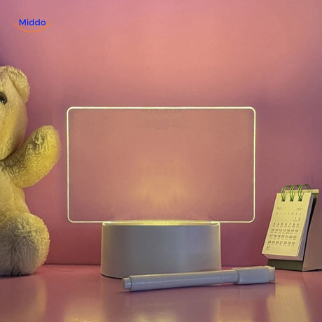 panneau lumineux horizontal de la lampe de bureau avec dessin ourson et calendrier