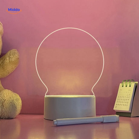panneau lumineux rond de la lampe de bureau avec dessin ourson et calendrier