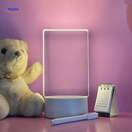 panneau lumineux vertical de la lampe de bureau avec dessin ourson et calendrier