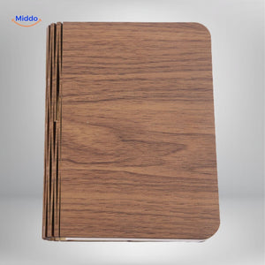 lampe de bureau pliable avec finition en bois moderne, design élégant et épuré