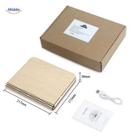 lampe de bureau pliable compacte présentée dans son emballage, idéale comme cadeau