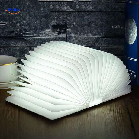 lampe de bureau pliable en forme de livre avec éclairage blanc clair et lumineux