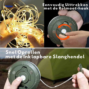 lampe de camping 4 en 1 multifonctionnelle : guirlande, torche, powerbank et aimant