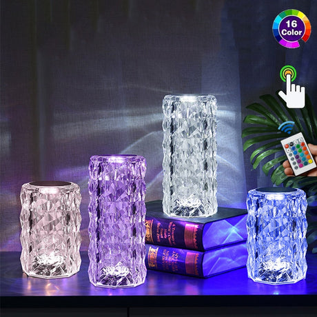 port USB sur la base de la lampe cristal pour recharger vos appareils facilement