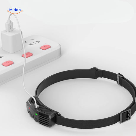 lampe frontale au design compact et rechargeable via port usb pour plus de praticité