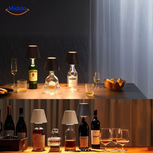 lampe led design pour bouteille avec trois niveaux d'intensité lumineuse réglables